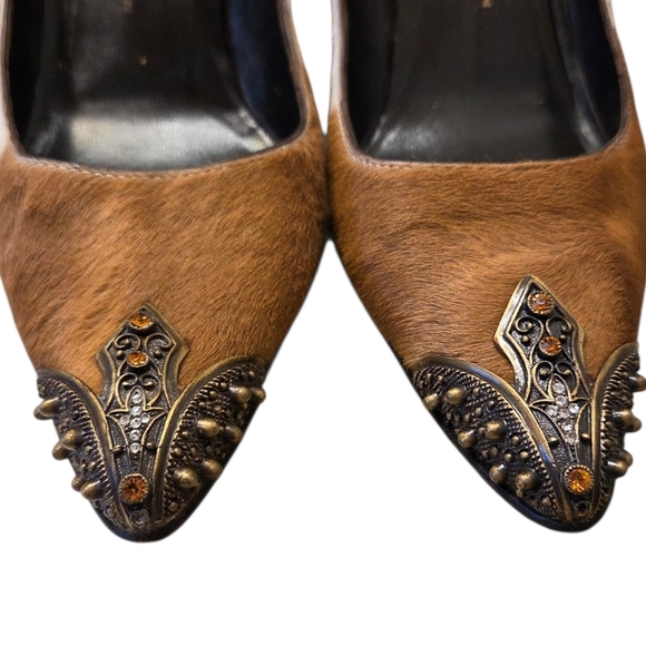 Giuseppe Zanotti Brown and Cream Heels - Picture 10 of 12